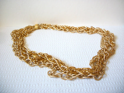 Vintage Massive Marked Gold Toned Links Necklace 82420