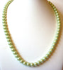Vintage Pale Green Glass Pearl Necklace 82420