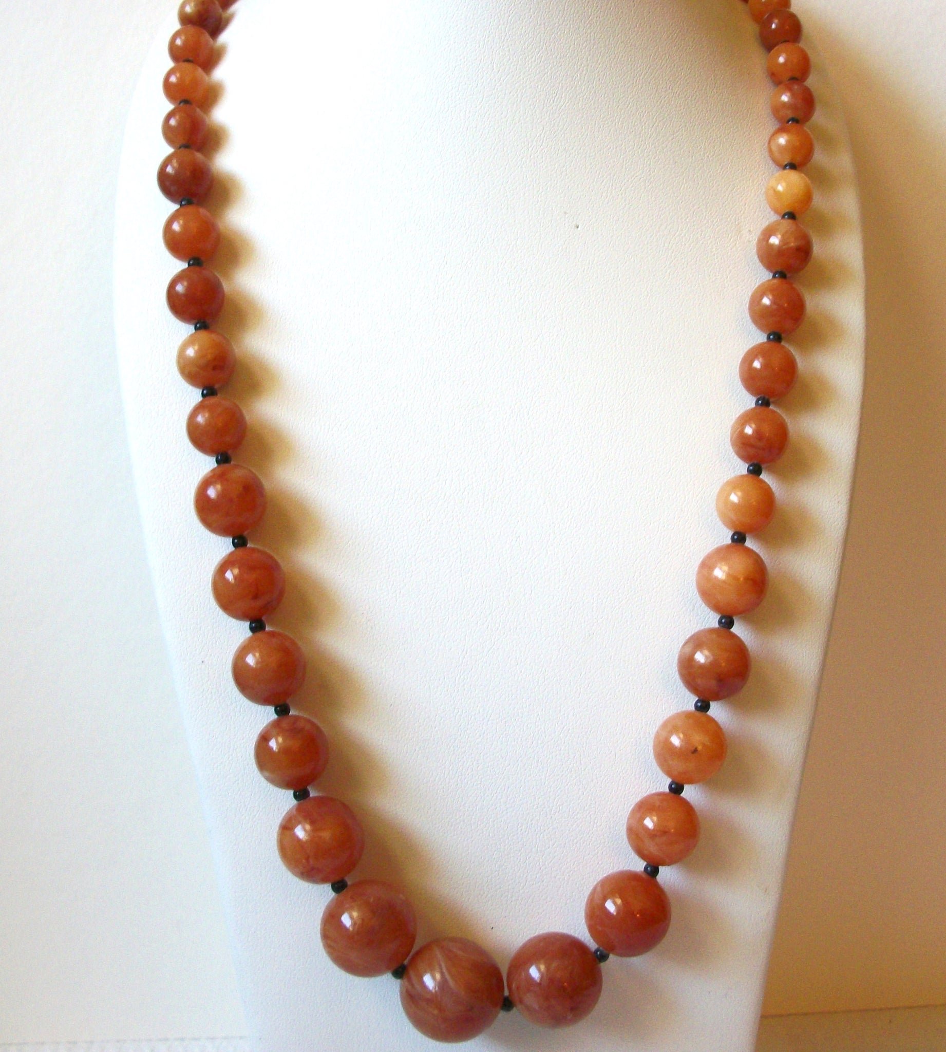 Vintage Amber Lucite Necklace 82520