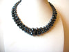 Vintage Darkest Midnight Blue Crystal Necklace Choker 82520