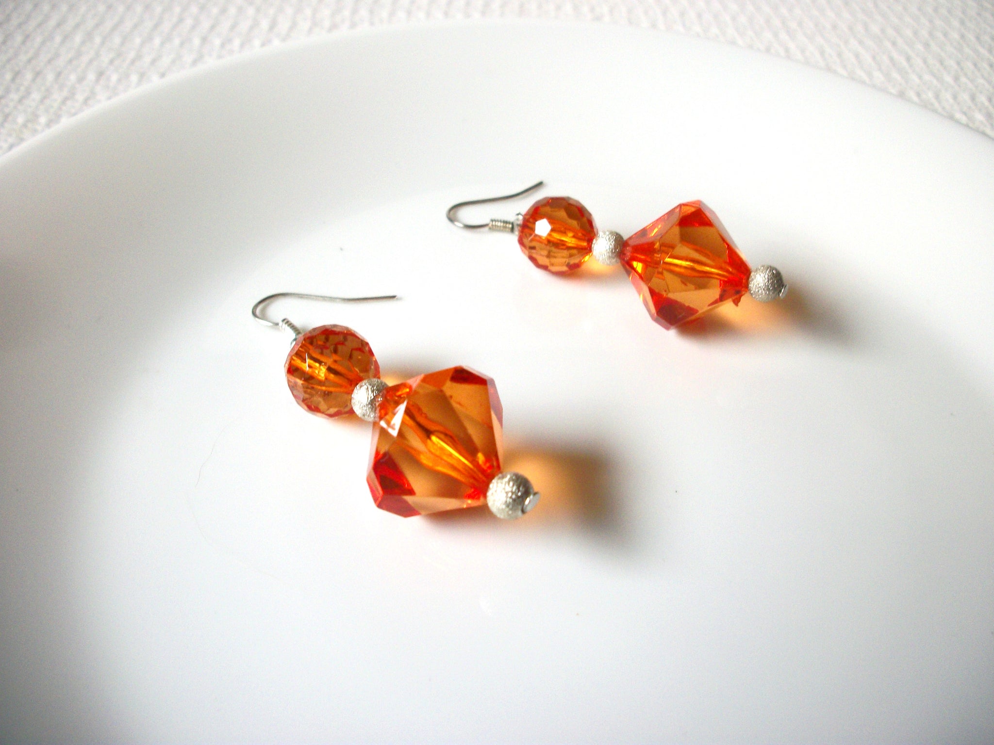 Retro Orange Dangle Earrings 82520
