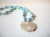 Retro Blue White Stones Necklace 82620