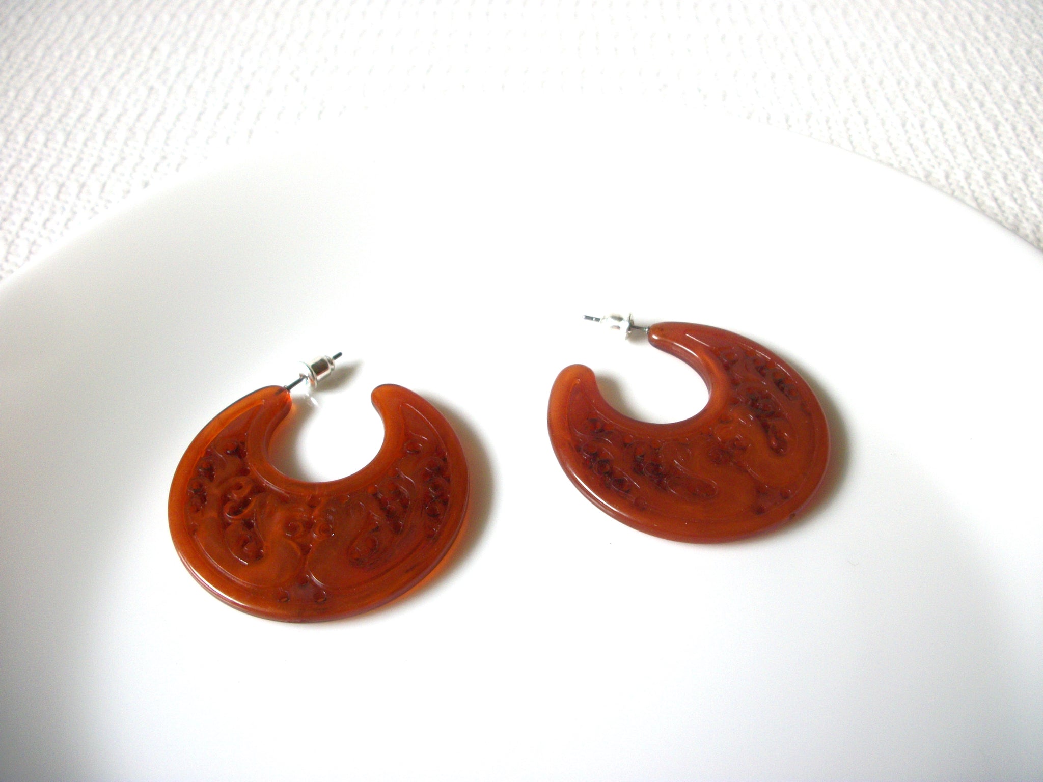 Retro Lucite Half Moon Earrings 82620