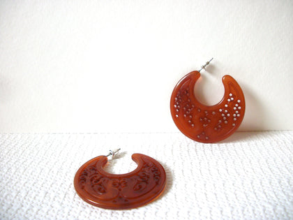 Retro Lucite Half Moon Earrings 82620