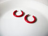Retro Red Hoop Earrings 82620