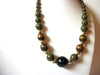 Retro Olive Black Silver Necklace 82720