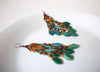 Long Southwestern Lucite Shell Glass Earrings 82720