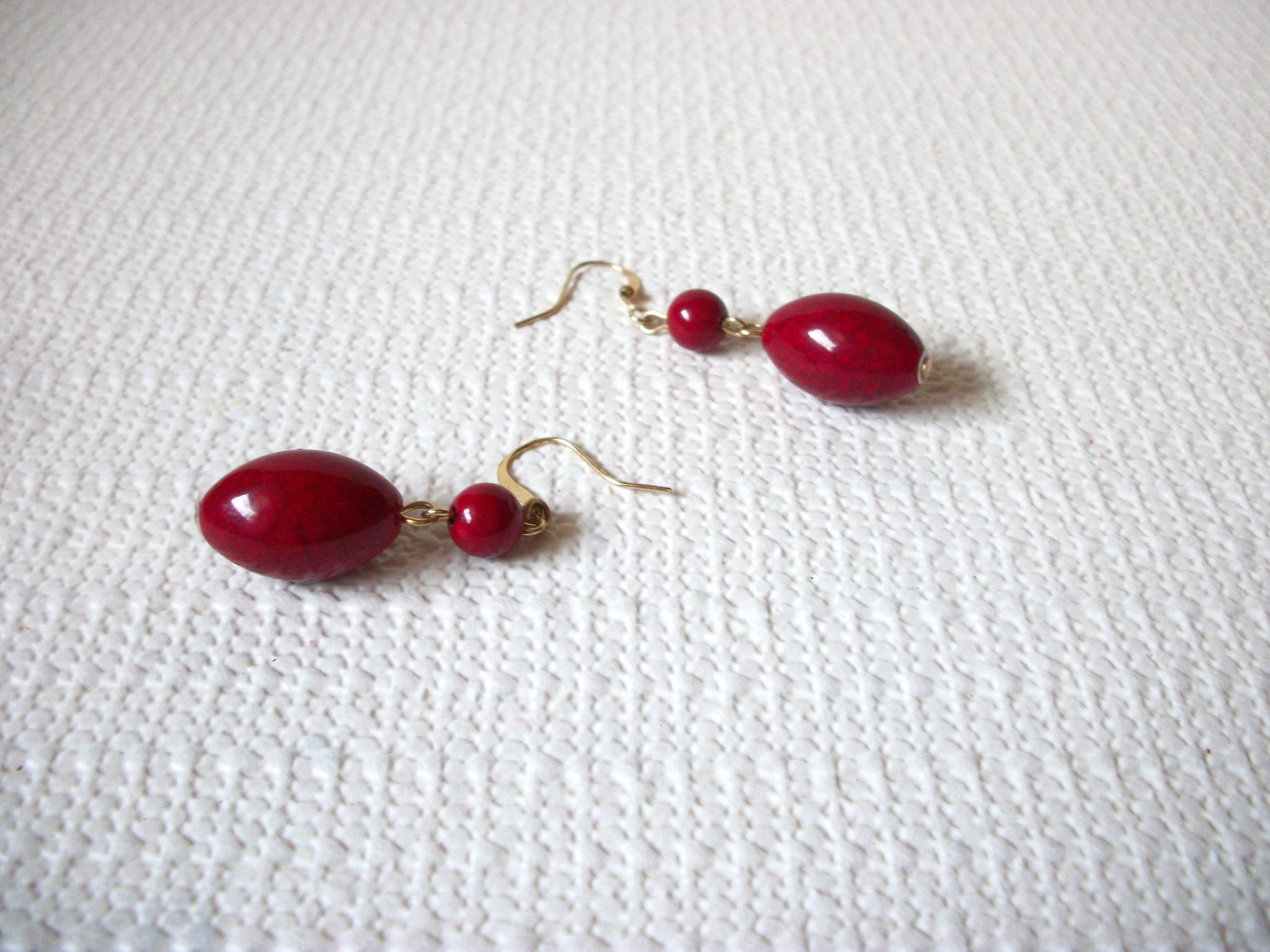 Retro Red Dangle Earrings 82620