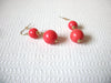 Retro Coral Orange Dangle Earrings 82620