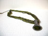 Retro Olive Glass Necklace 82720