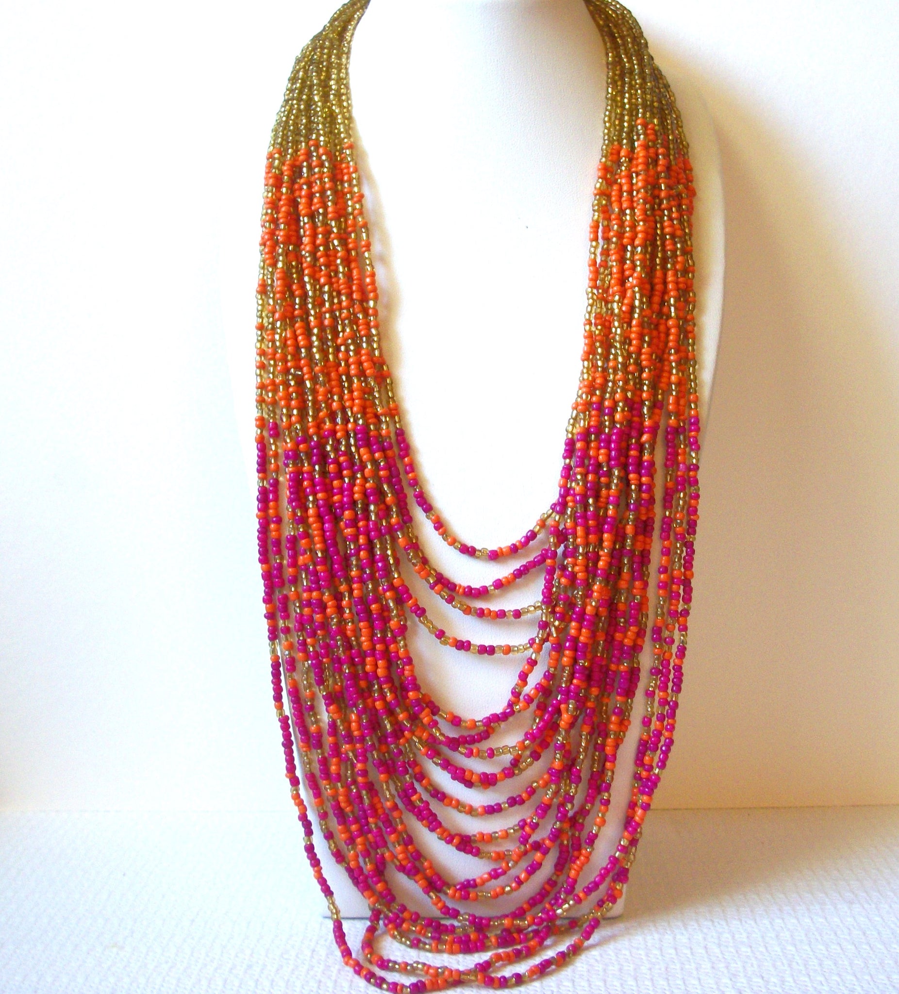 Vintage Southwester Glass Beads Necklace 82820