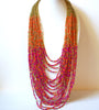 Vintage Southwester Glass Beads Necklace 82820