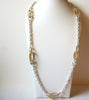 LC Stamped Gold Silver Link Necklace 83020