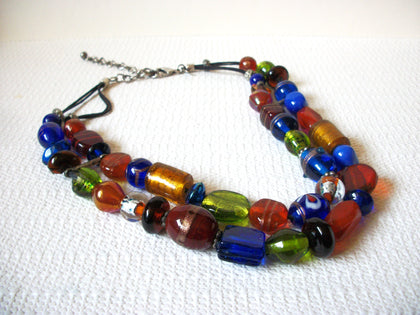 Vintage CHICO`s Glass Colorful Necklace 83020