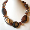 Bohemian Brown Silver Vintage Necklace 90120
