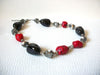 Retro Red Black Silver Necklace 90220