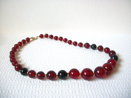 Retro Burgundy Black Gold Necklace 90220