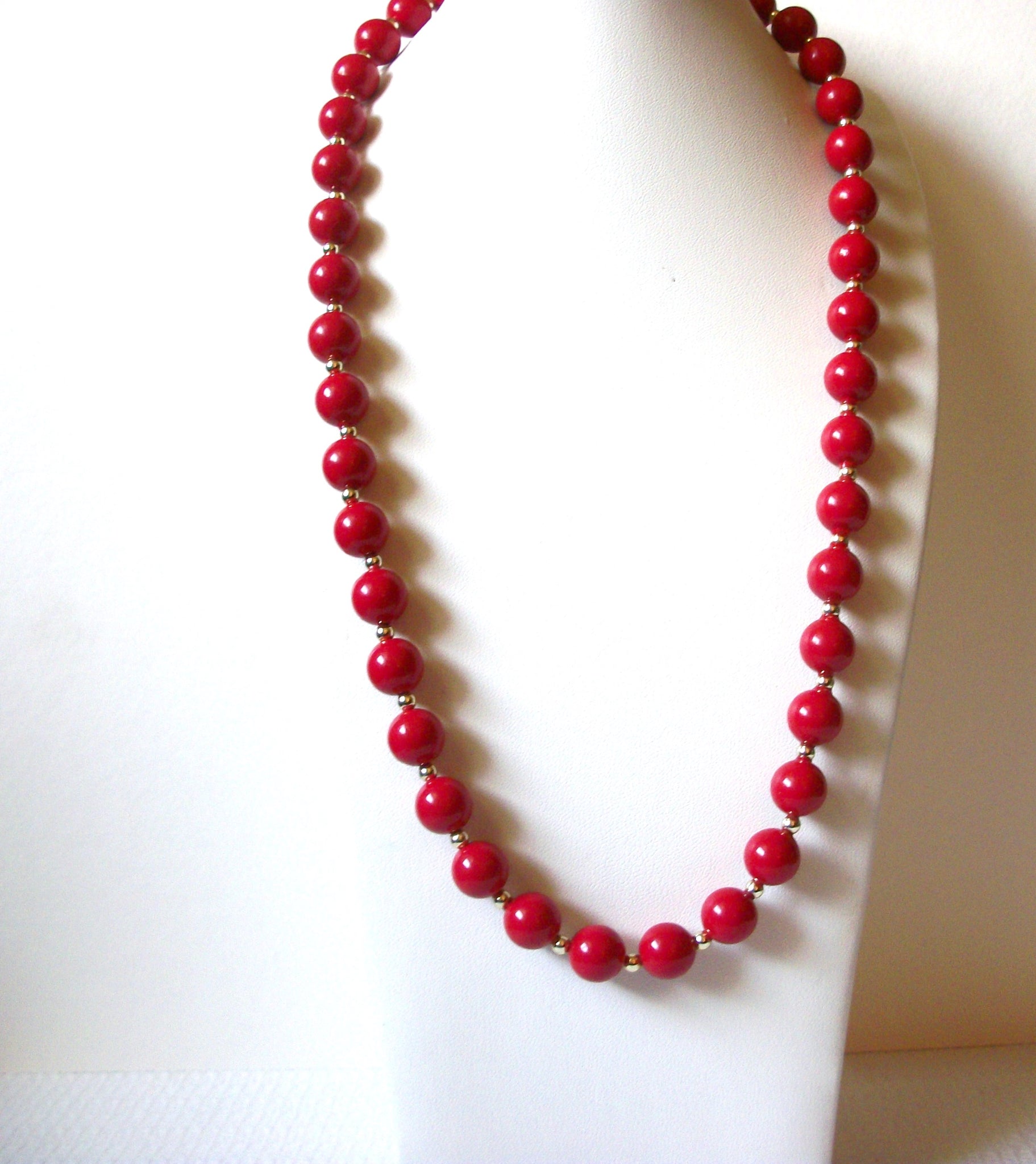 Retro Vivid Red Gold Necklace 90320