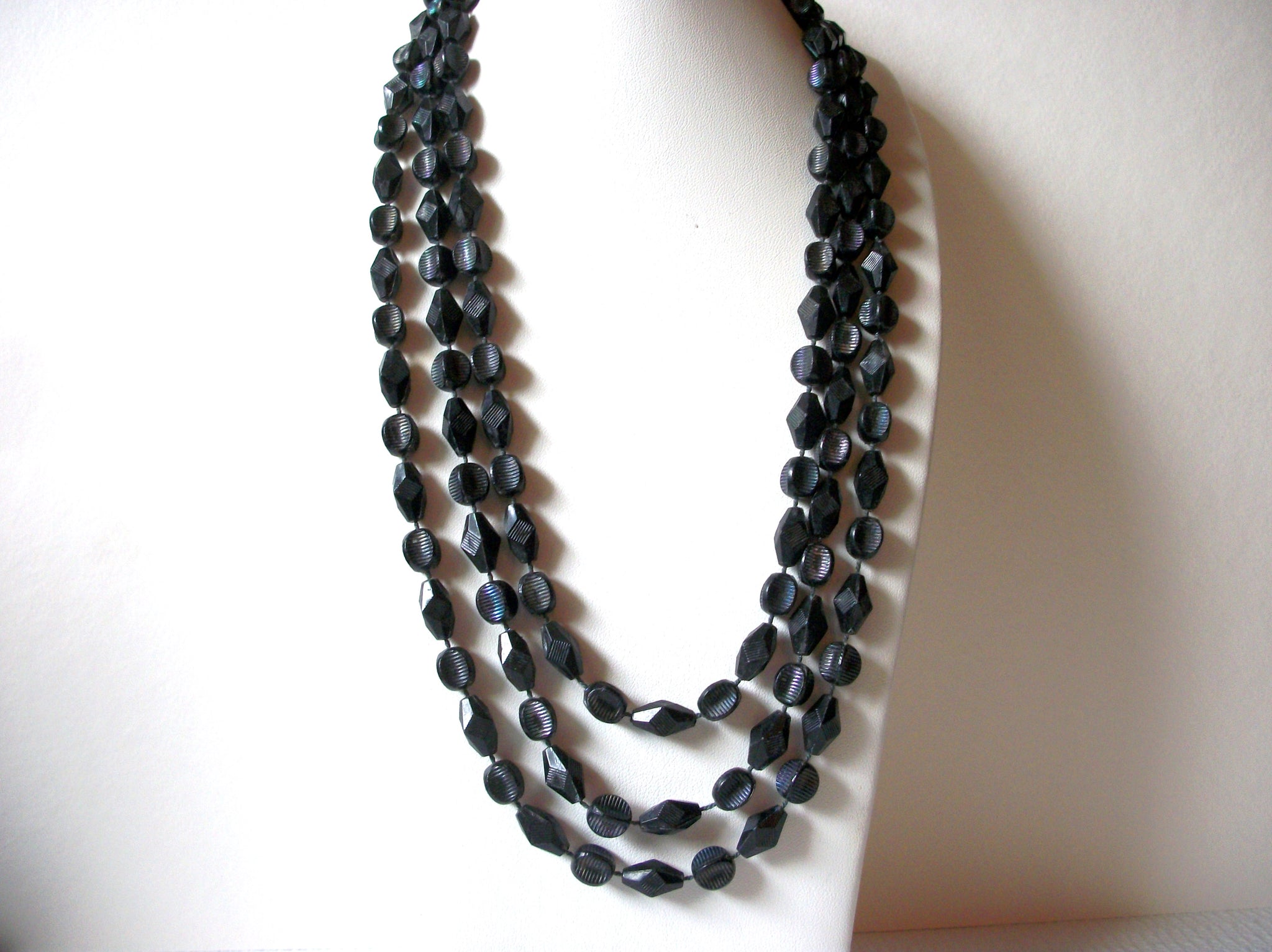 Retro 72 inch Long Charcol Necklace 90420