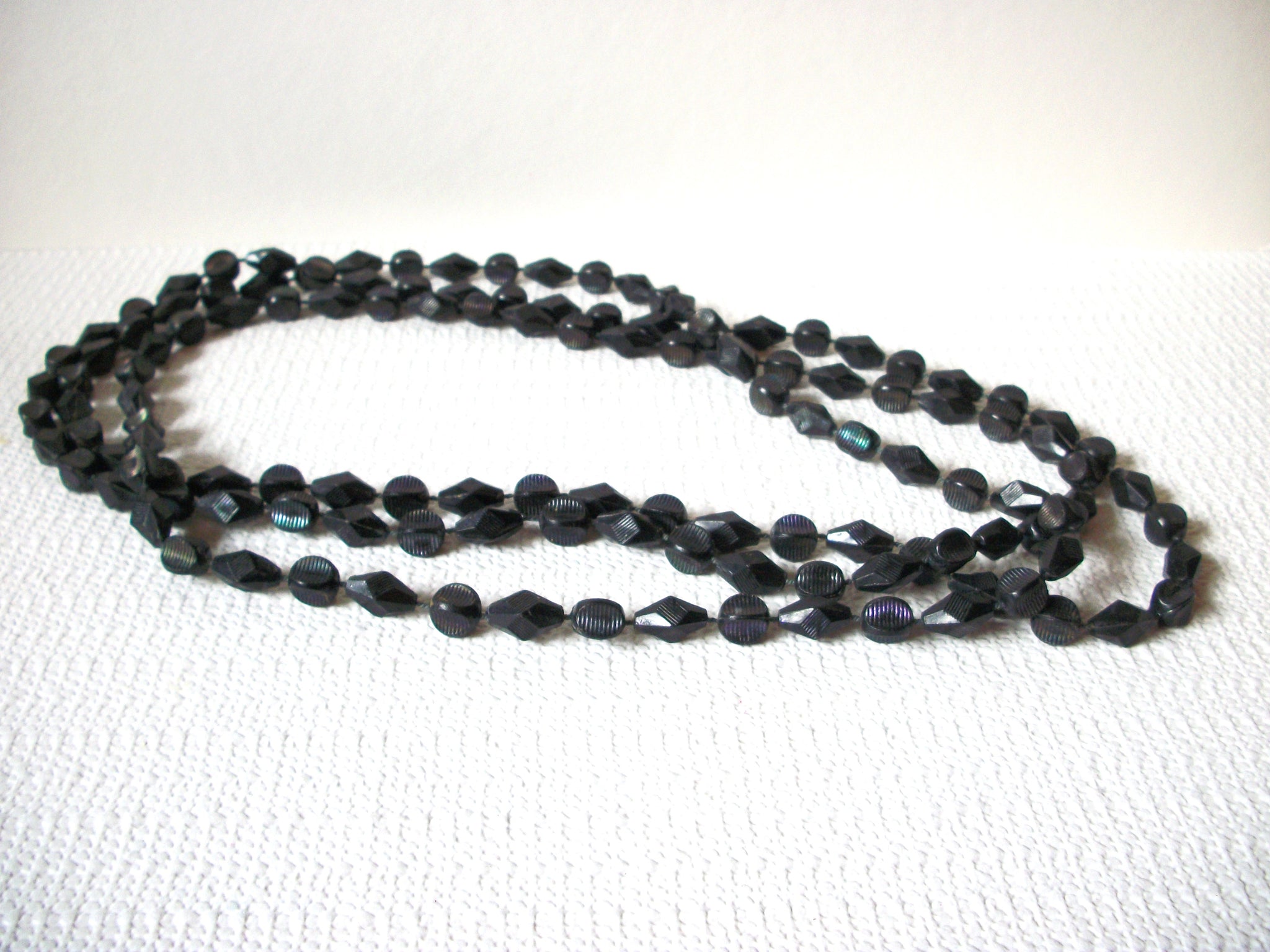 Retro 72 inch Long Charcol Necklace 90420