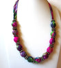 Retro Bold Bright Fabric Necklace 90520