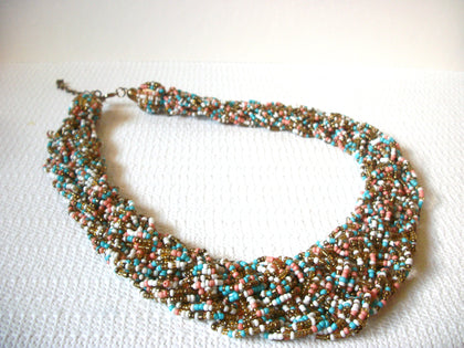 Vintage Colorful Pastel Glass Necklace 90620