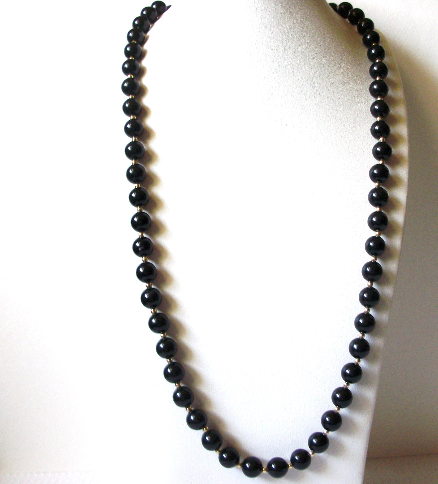 Retro Black Gold Long Necklace 90920
