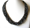 Retro Dark Grey Iridescent Glass Beads Necklace 90920
