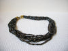 Retro Dark Grey Iridescent Glass Beads Necklace 90920