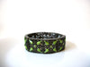 Vintage Bronze Green Rhinestones Bracelet 91020