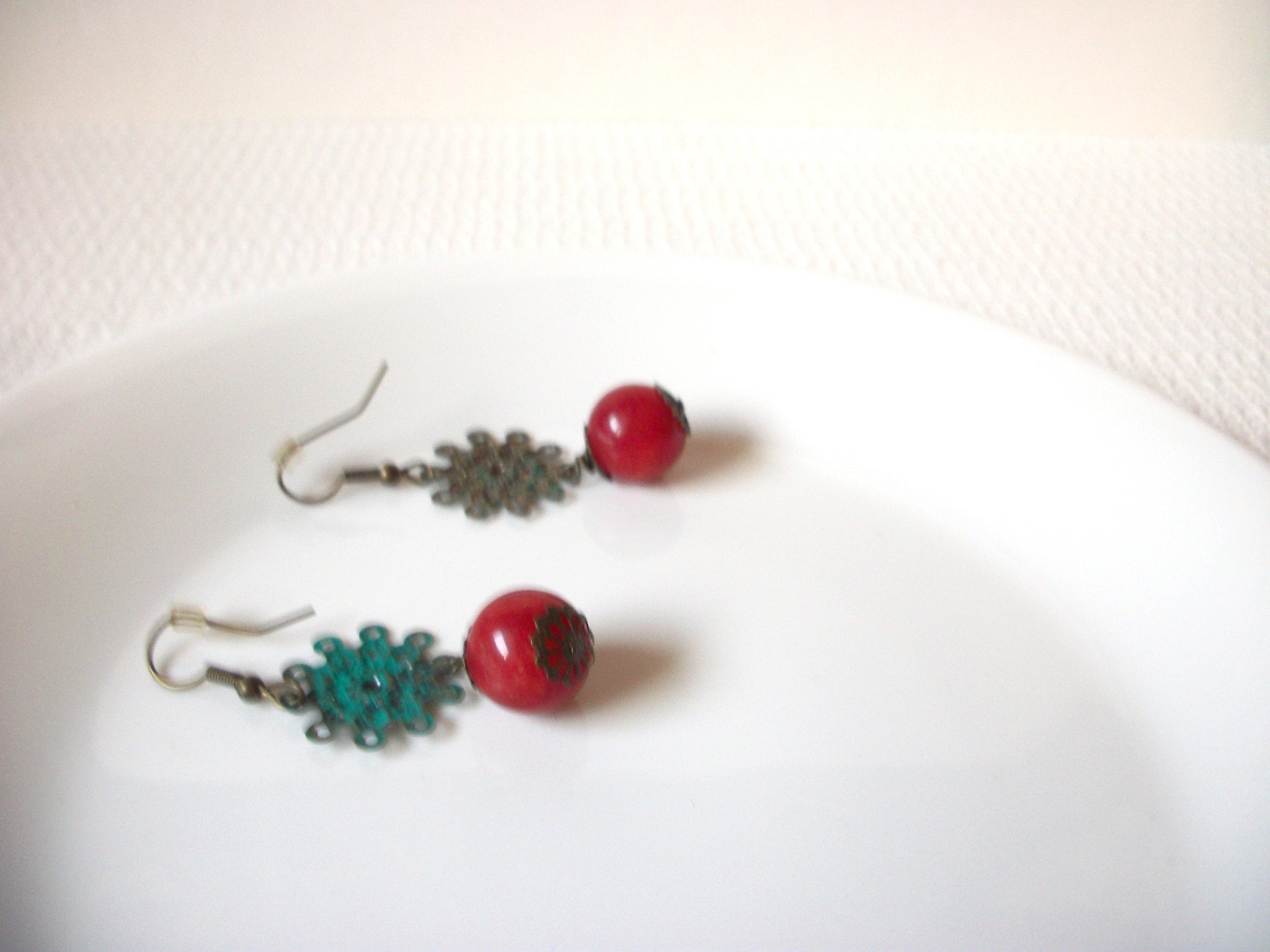 Retro Patina Glass Earrings 91120