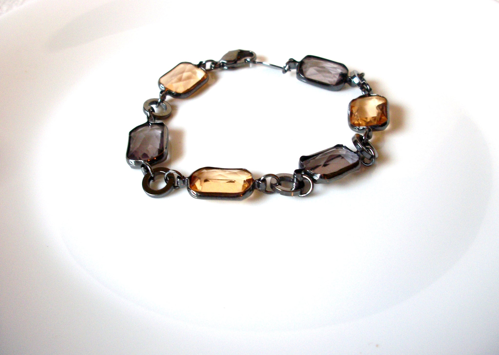 LC Stamped Bezel Glass Bracelet 91120