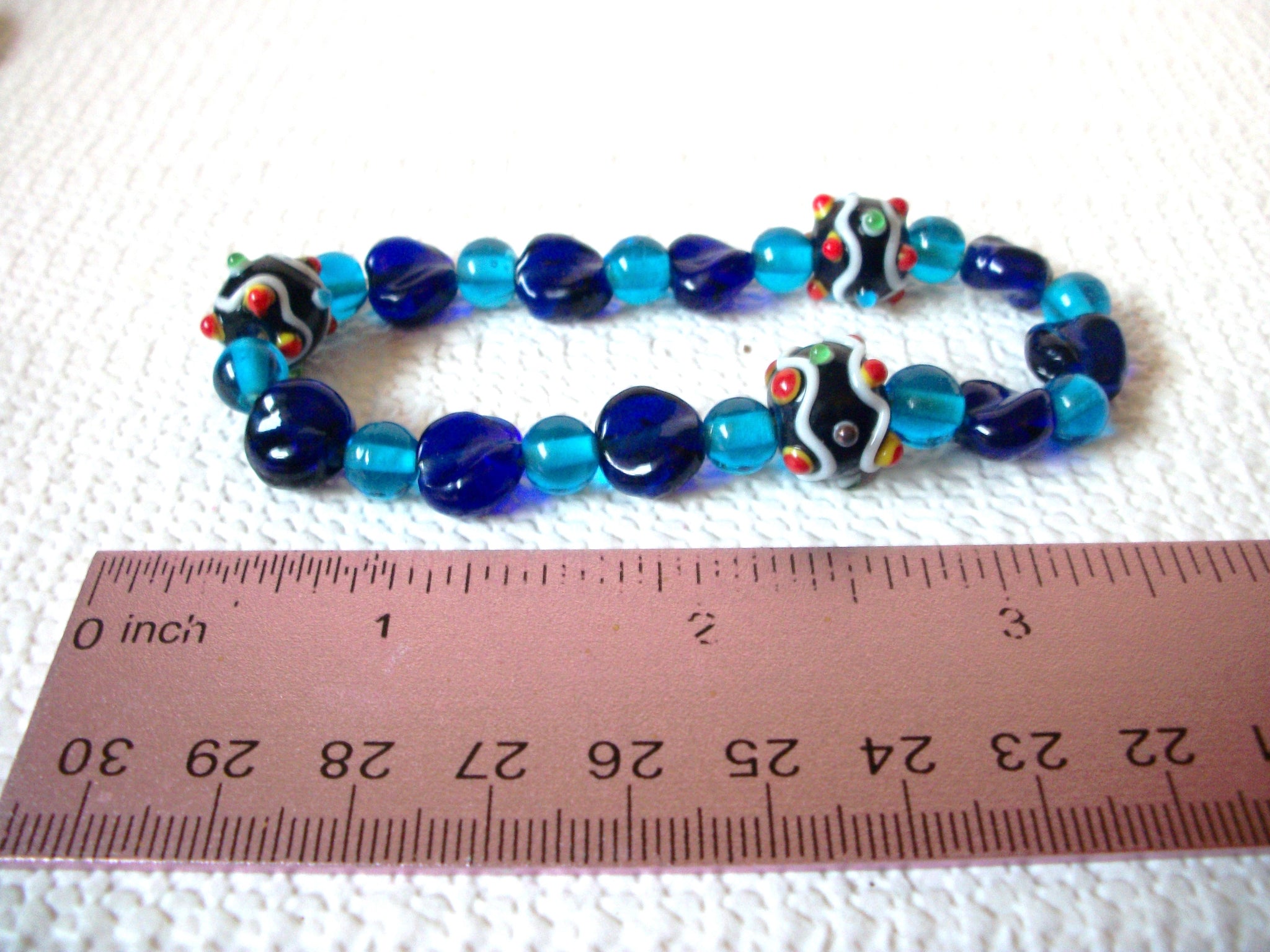 Retro Lamp Work Blue Glass Bracelet 91120