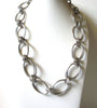 M Stamped Silver Toned Links Necklace 91420