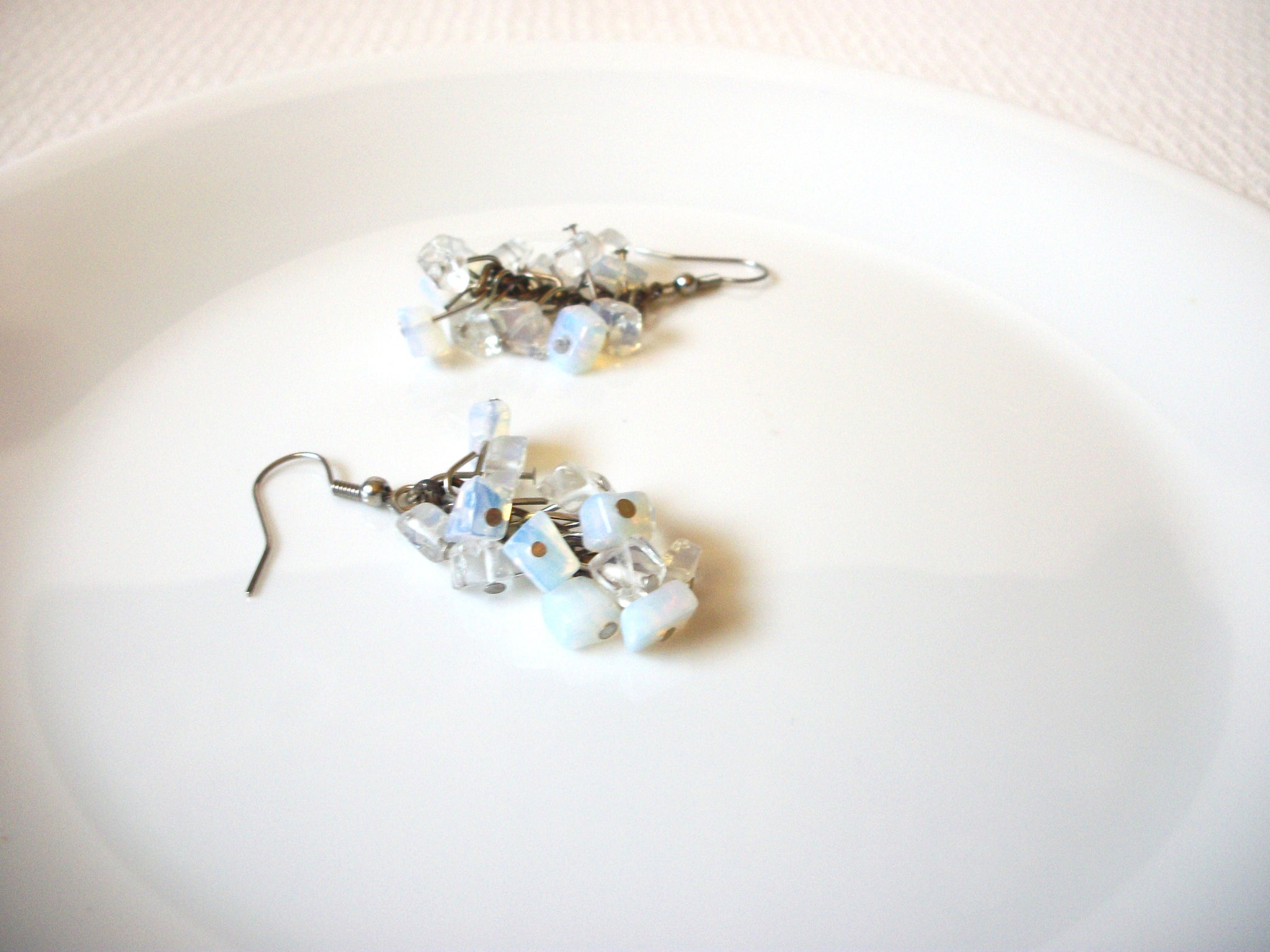 Retro Clear Frosted Glass Earrings 91320