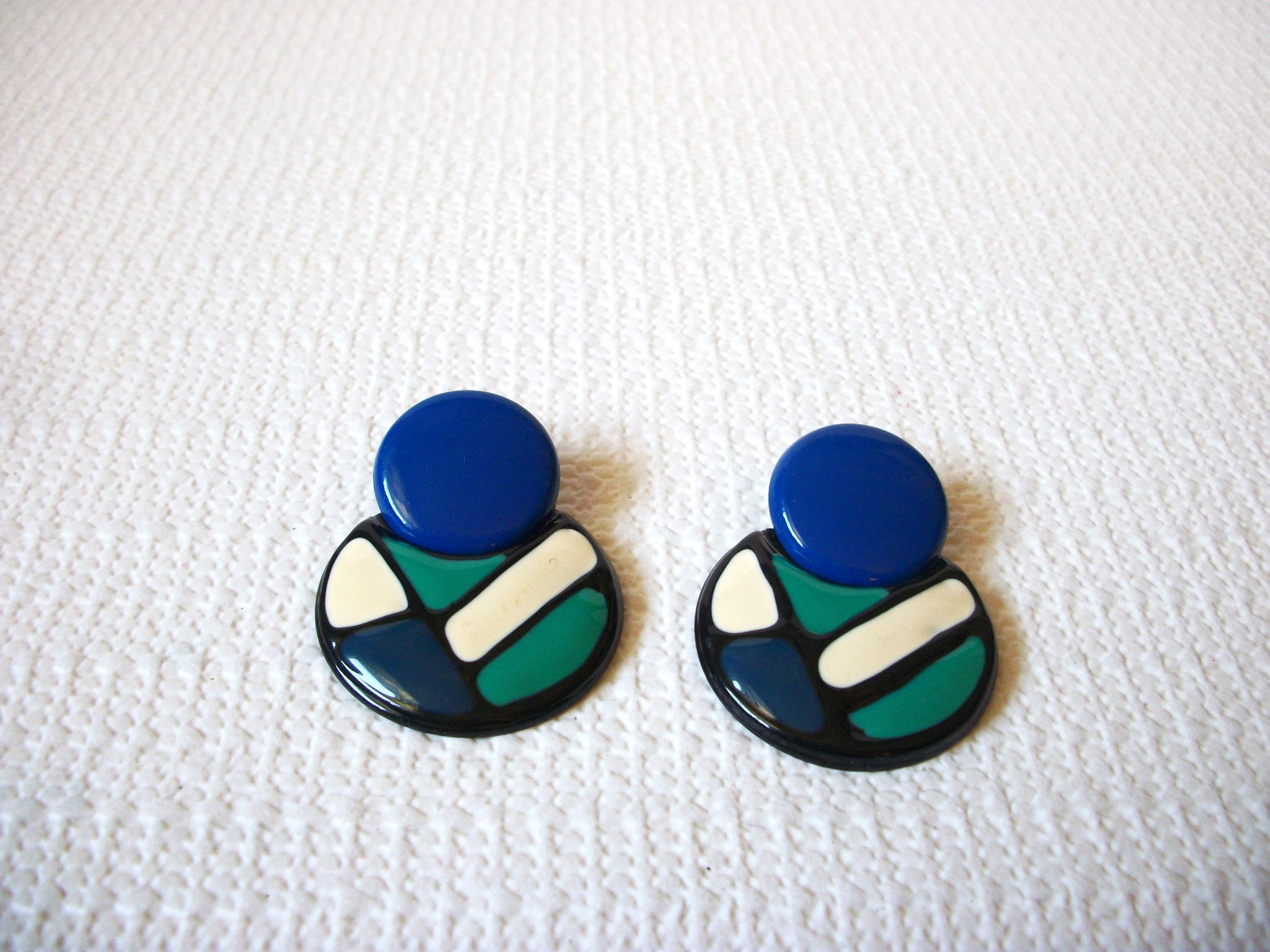 Retro Colorful Enameled Earrings 91320