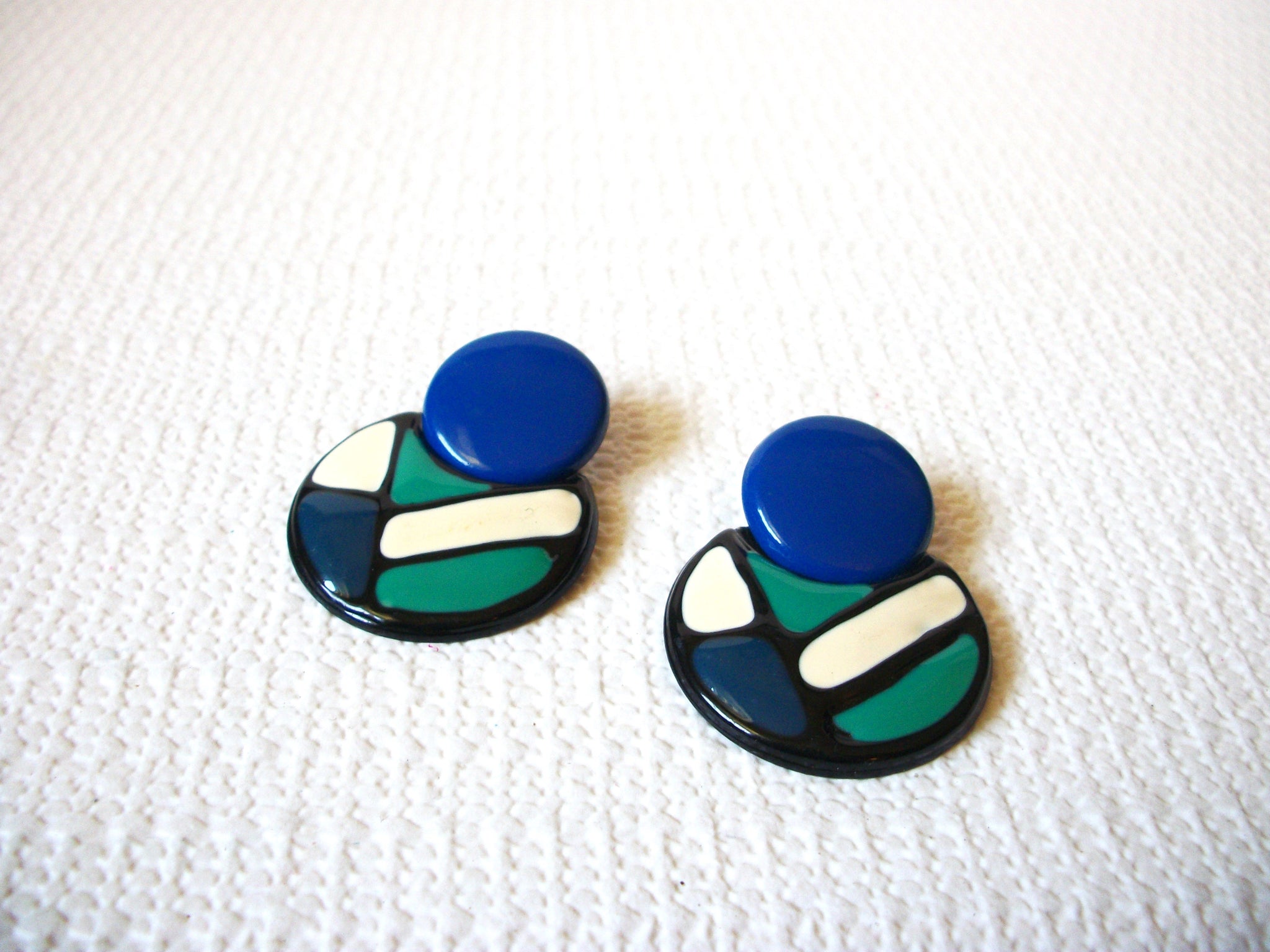 Retro Colorful Enameled Earrings 91320