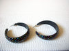 Large Retro Black Dotted Hoop Earrings 91320