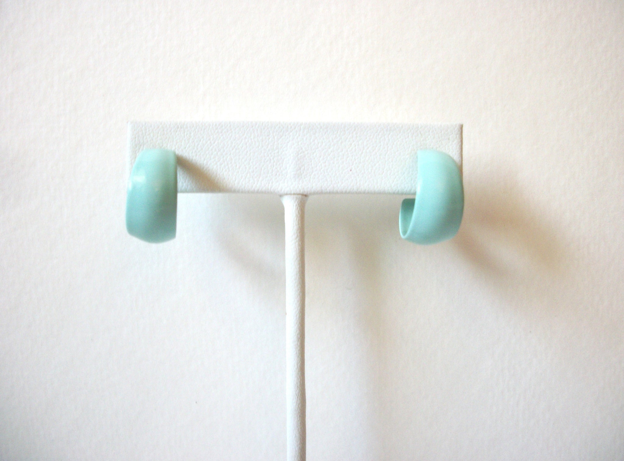 Retro Pastel Blue Enameled Earrings 91320