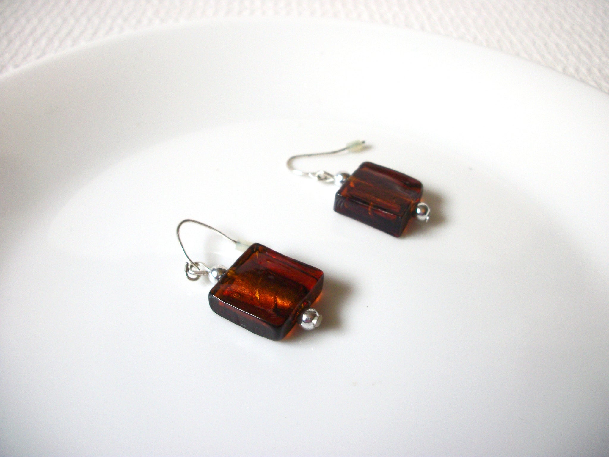 Retro Amber Glass Earrings 91420