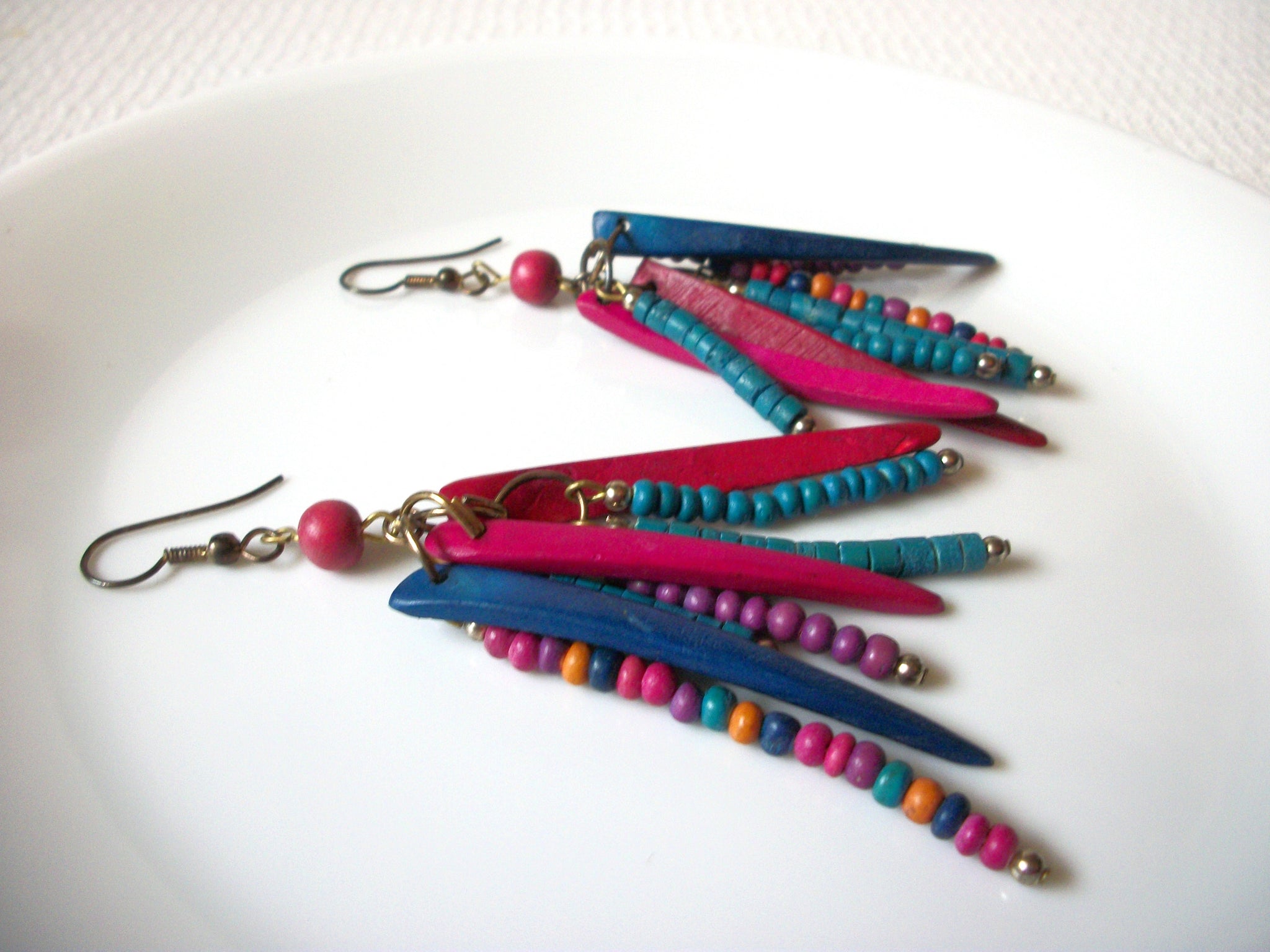 Colorful Bohemian Wood Earrings 91420