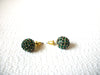 Retro Gold Green Rhinestone Earrings 91520