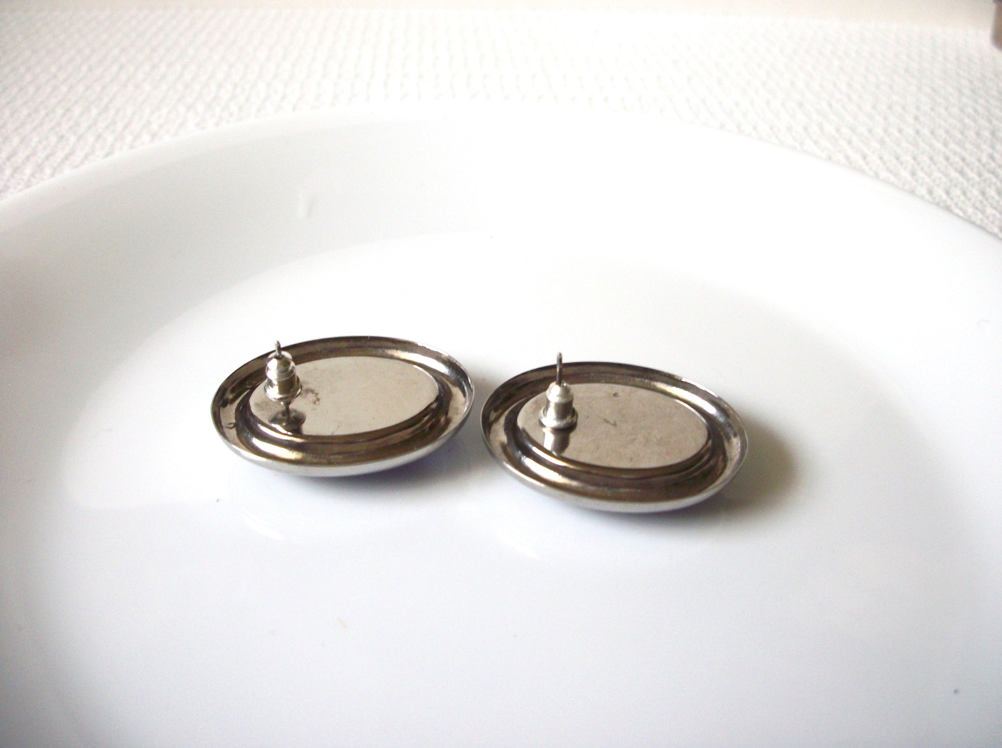 Vintage Silver Cobalt Blue Earrings 91520