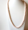 Vintage Pale Pink Glass Pearl Necklace 91720