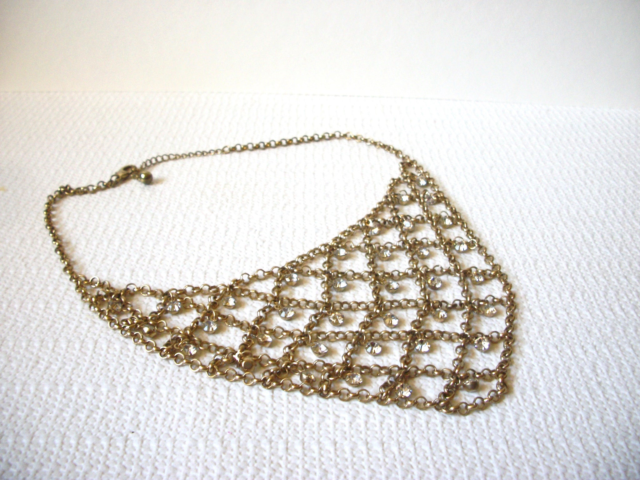 Vintage Rhinestones Bib Necklace 92020