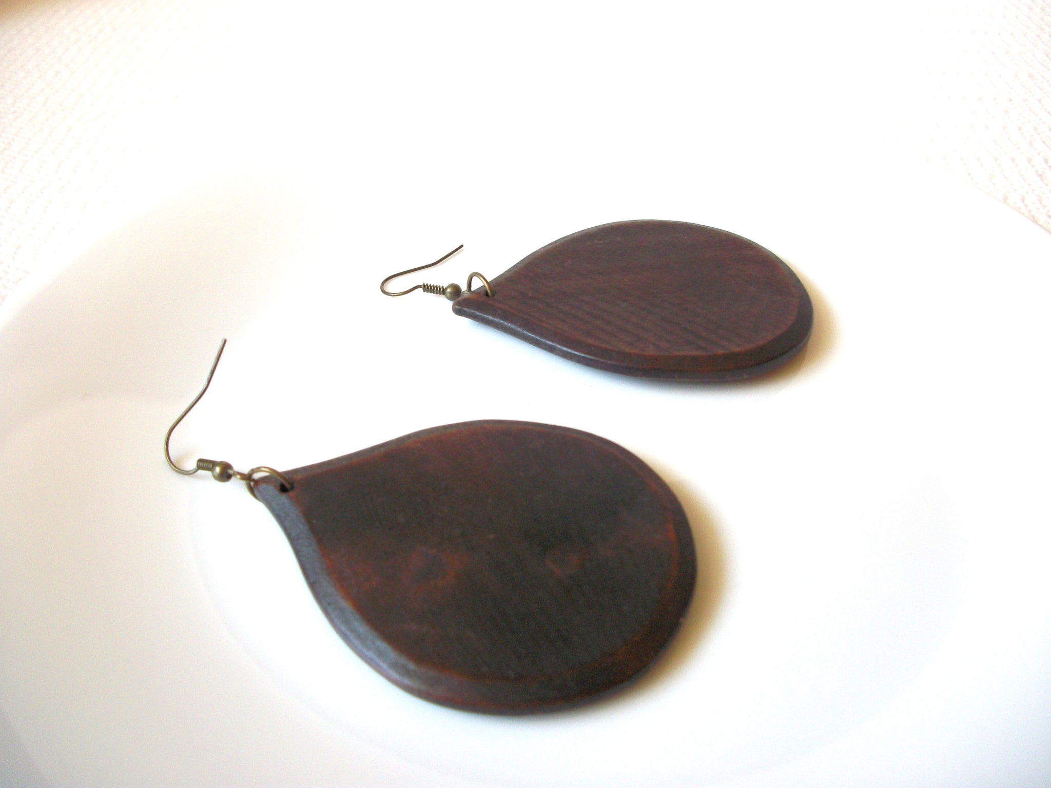 Retro Organic Long Wood Earrings 92020