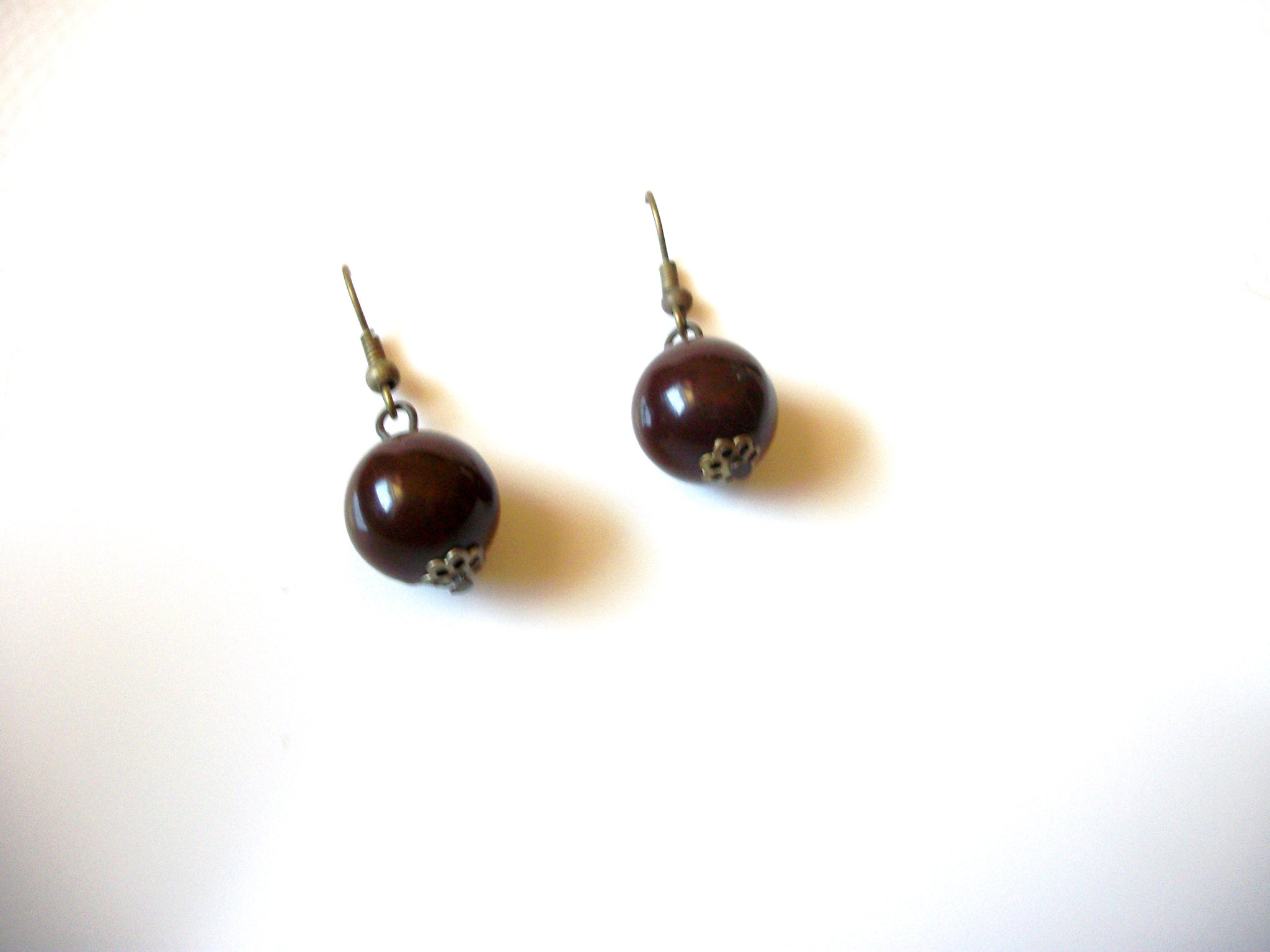 Vintage Brown Dangle Earrings 92020