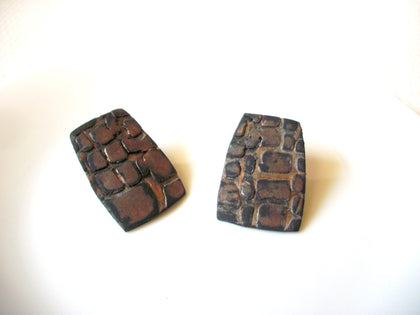 Vintage Rustic Wood Earrings 92020