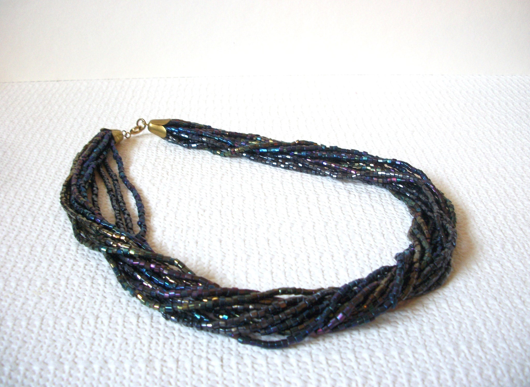 Vintage Peacock Glass Necklace 92120