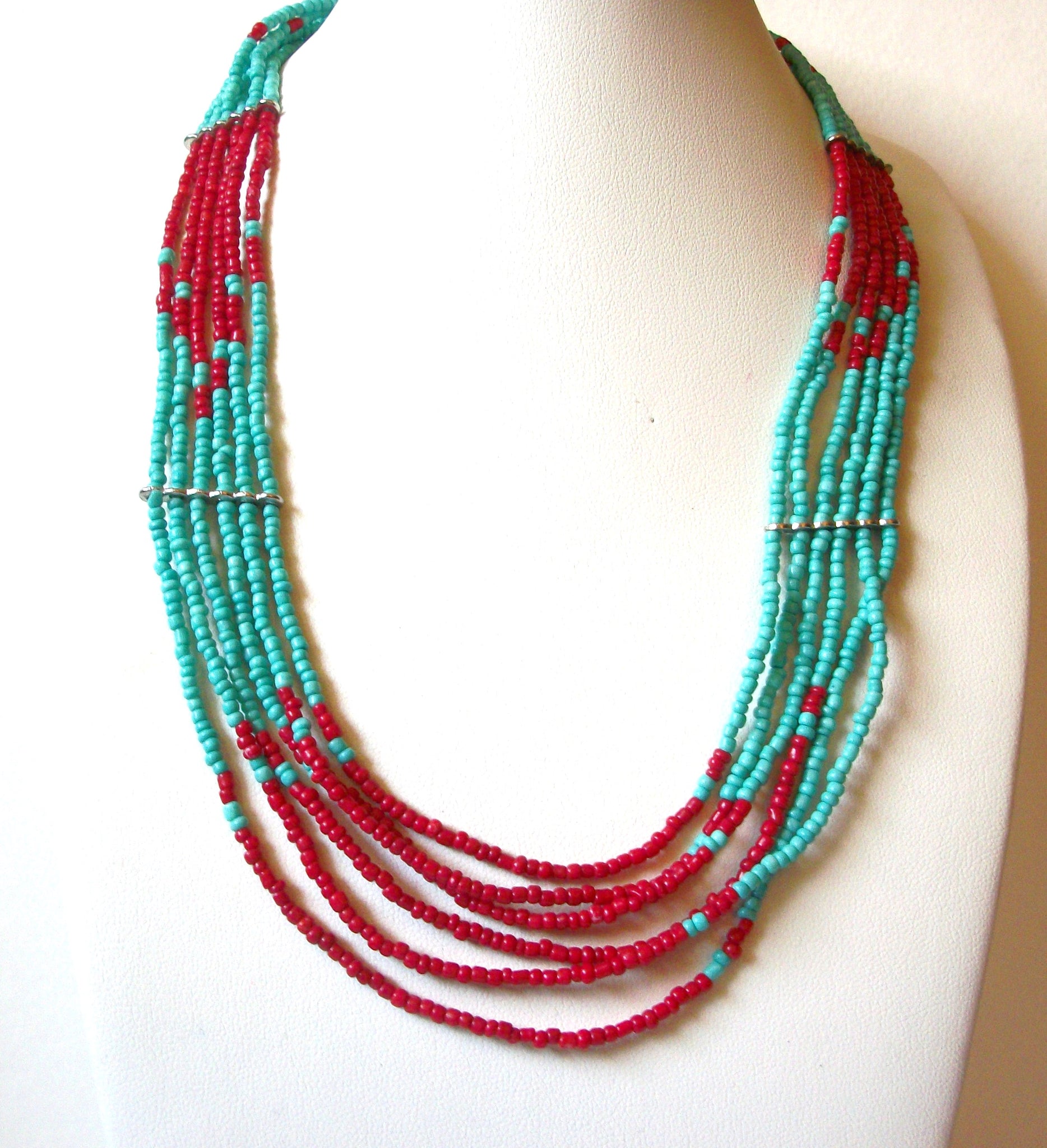 Vintage Southwestern Glass Necklace 92220